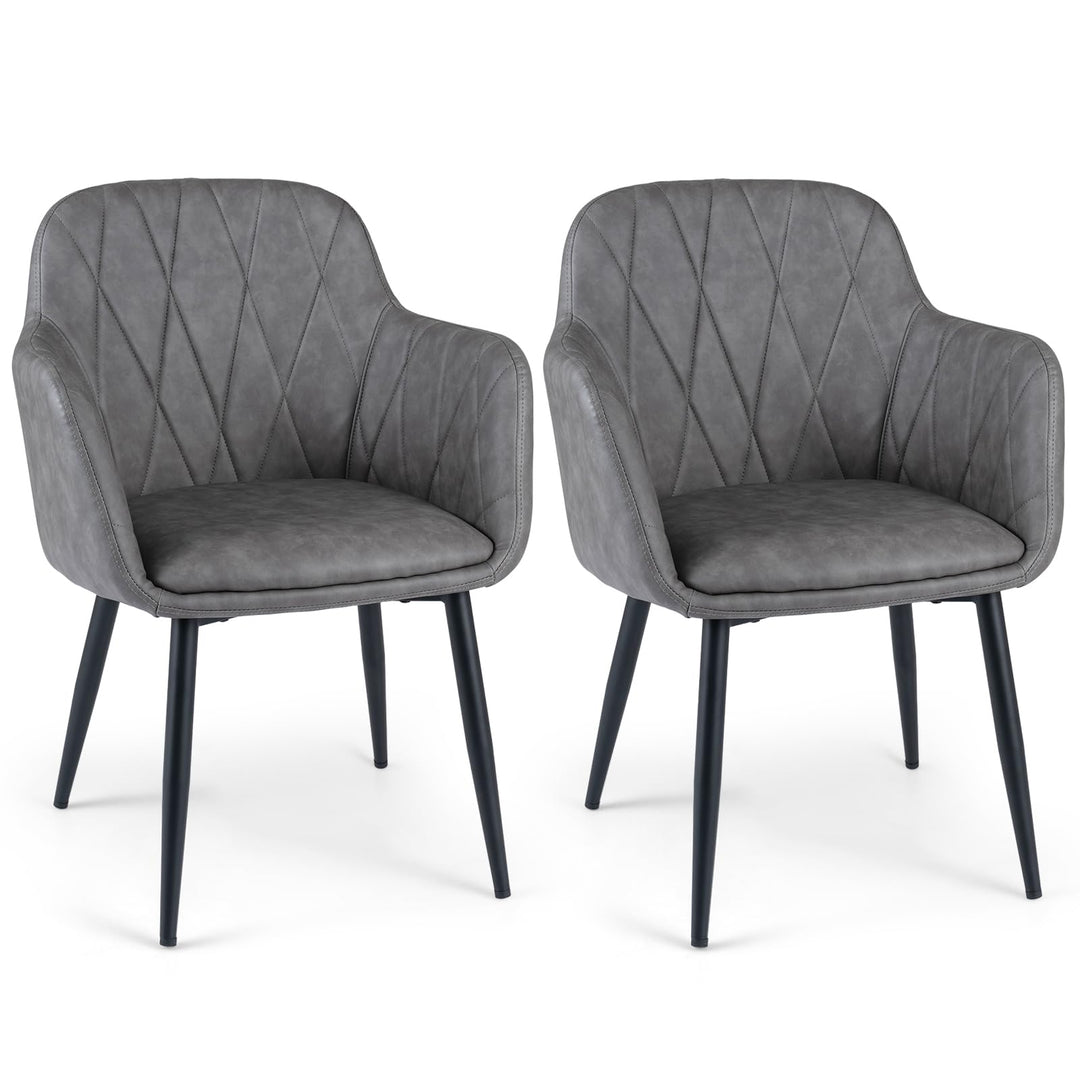Giantex Dining Chairs Set with Curved Back &amp; Wide Seat