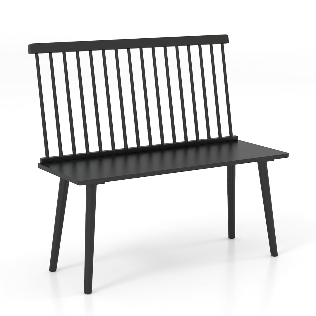 Giantex Entryway Bench for 2, Windsor Bench with Spindle Back &amp; Anti-Slip Foot Pads