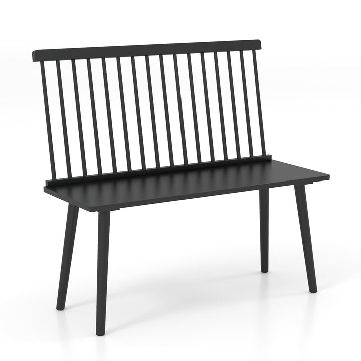 Giantex Entryway Bench for 2, Windsor Bench with Spindle Back &amp; Anti-Slip Foot Pads