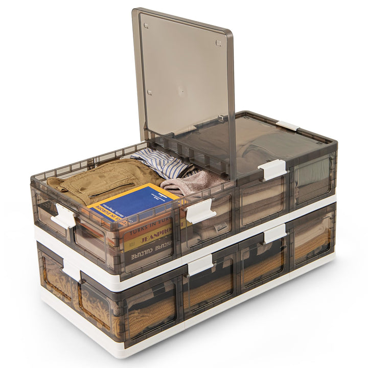 Giantex 26.5Gal Under Bed Storage Containers, 2/4 Pack Stackable Rolling Plastic Storage Boxes with Wheels &amp; Lids