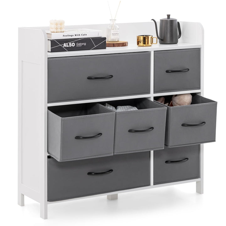Giantex Storage Cabinet with 7 Drawers &amp; Open Shelf, Chest of Drawers, Console Table