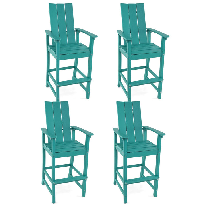 Giantex 52” Tall Adirondack Chair, HDPE Outdoor Bar Stool with Ergonomic Backrest