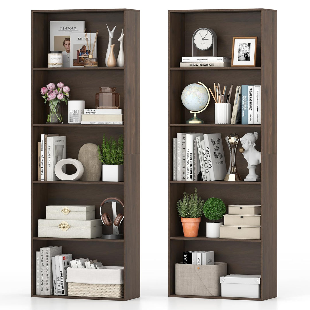 Giantex 5-Tier Bookshelf Freestanding Bookcase with 5 Open Shelf
