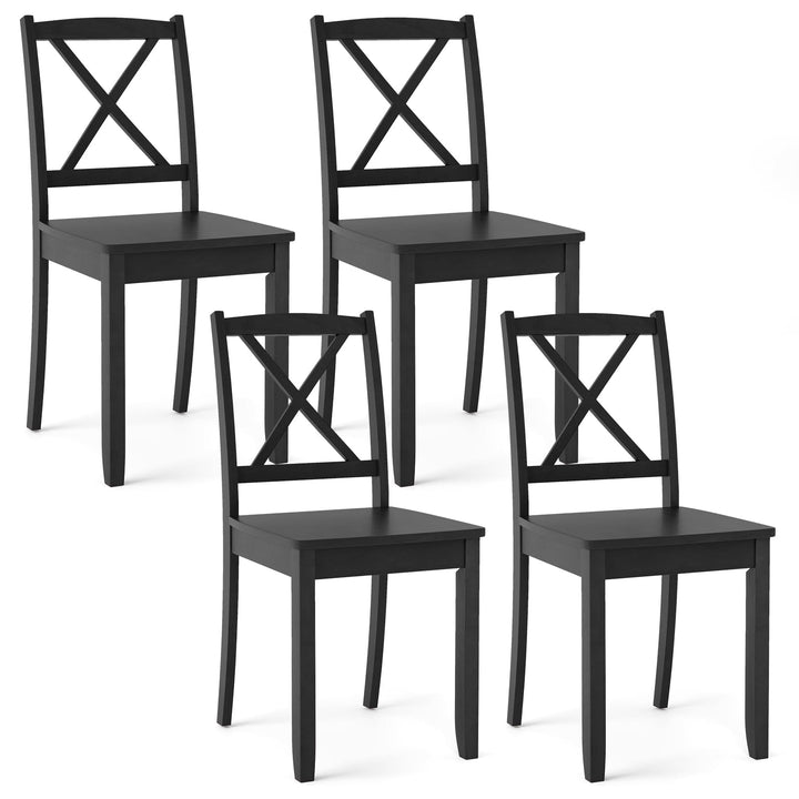 Giantex Wood Dining Chairs, Armless Kitchen Chairs w/Rubber Wood Legs &amp; Curved Backrest