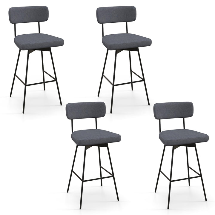 Giantex Swivel Bar Stools,  Upholstered Bar Height Bar Chairs w/Padded Seat &amp; Backrest