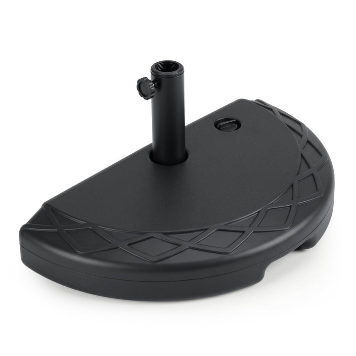 Giantex Half Round Patio Umbrella Base | 44 lbs Fillable Half Umbrella Stand with 1.5"-1.9" Pole Adapters
