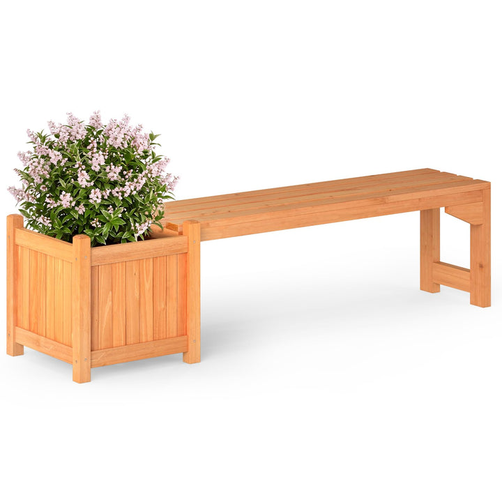 GIANTEX 2-in-1 Outdoor Bench with Raised Garden Bed
