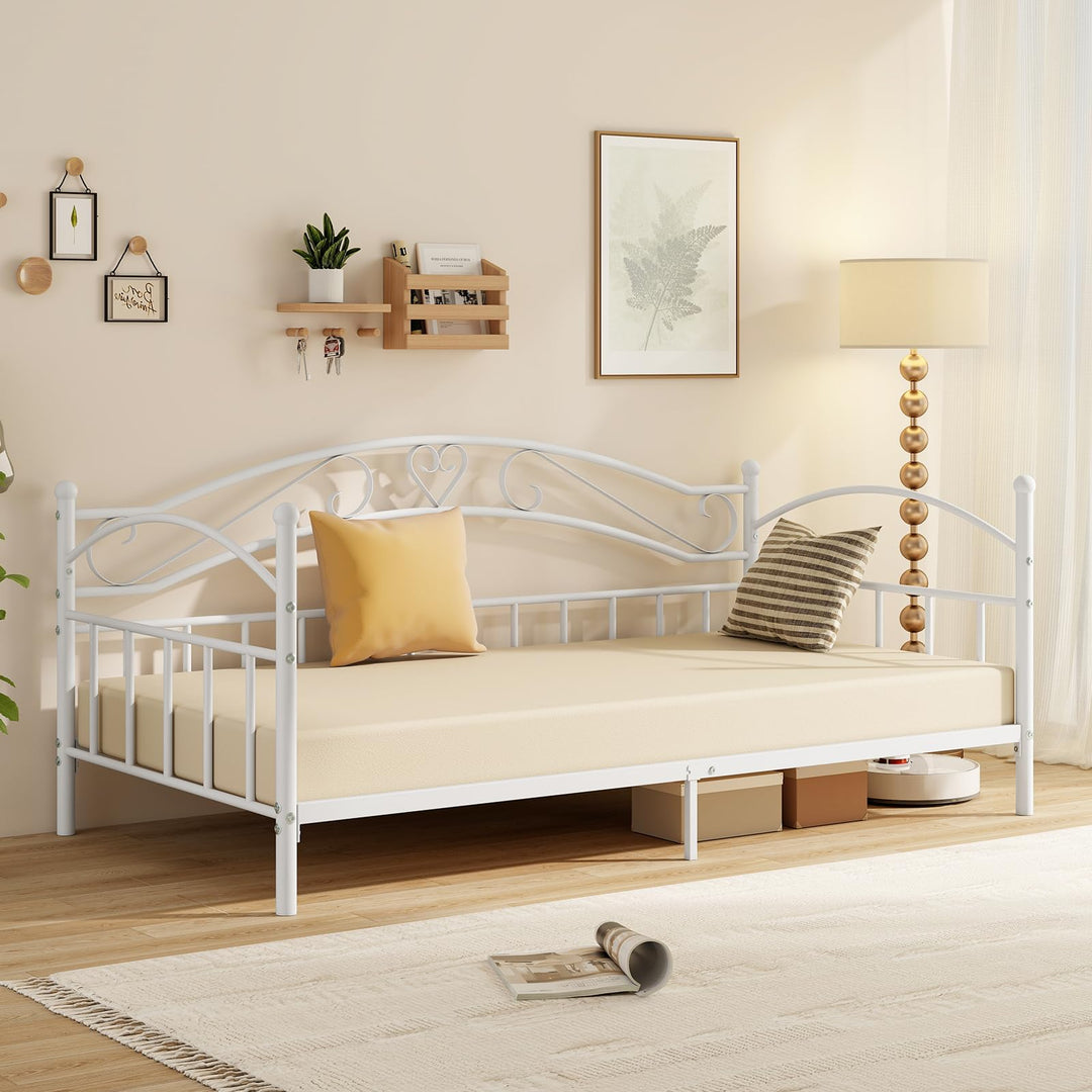Giantex Modern Sofa Day Bed with Stylish Headboard &amp; 12 Metal Slats Support