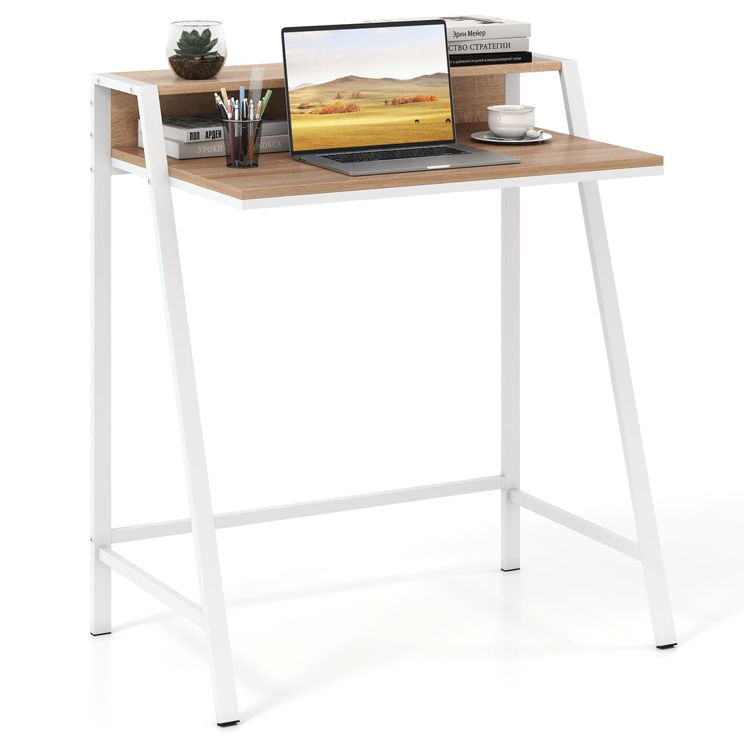 Giantex 2 Tier Computer Desk PC Laptop Table Study Writing Home Office Workstation