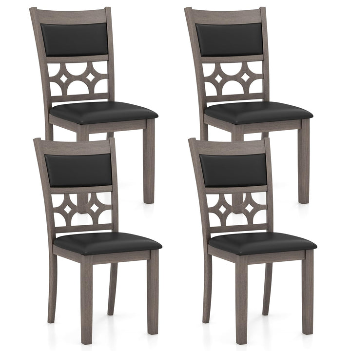 Giantex Wooden Dining Chairs, Farmhouse Armless Kitchen Chairs w/Padded Backrest &amp; Seat