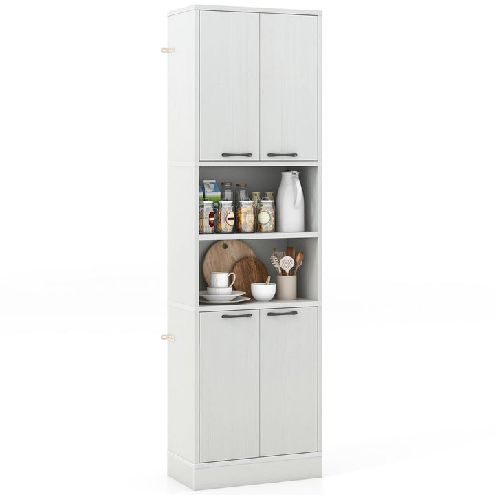 Giantex Kitchen Pantry Cabinet, 75” Tall Freestanding Cupboard with Doors &amp; Shelves