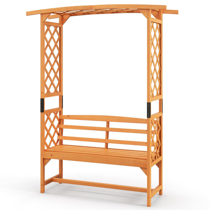 Giantex Garden Arch Trellis with Bench - 63&