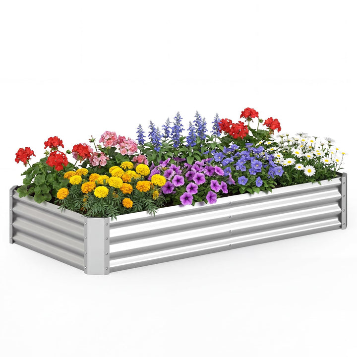 Giantex 6 x 3 x 1 FT Galvanized Rectangular Metal Raised Garden Bed (1/2)