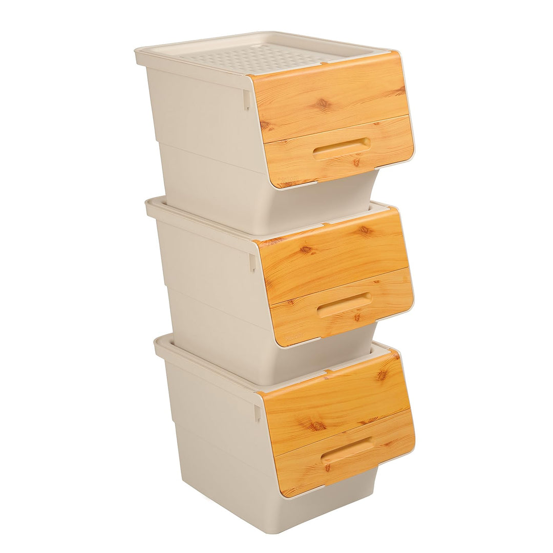 Giantex Plastic Stackable Storage Bins with Lids &amp; Wheels