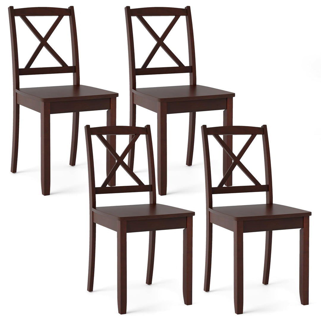 Giantex Wood Dining Chairs, Armless Kitchen Chairs w/Rubber Wood Legs &amp; Curved Backrest