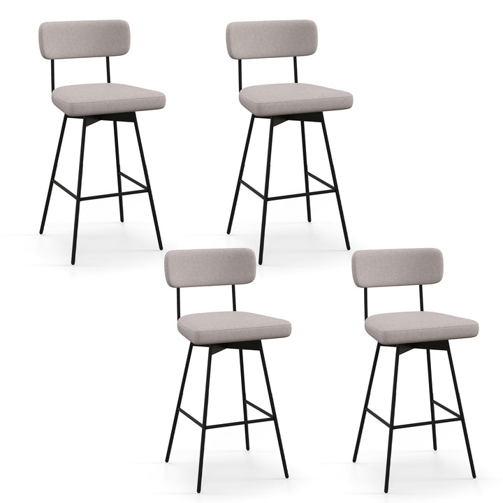Giantex Swivel Bar Stools,  Upholstered Bar Height Bar Chairs w/Padded Seat &amp; Backrest