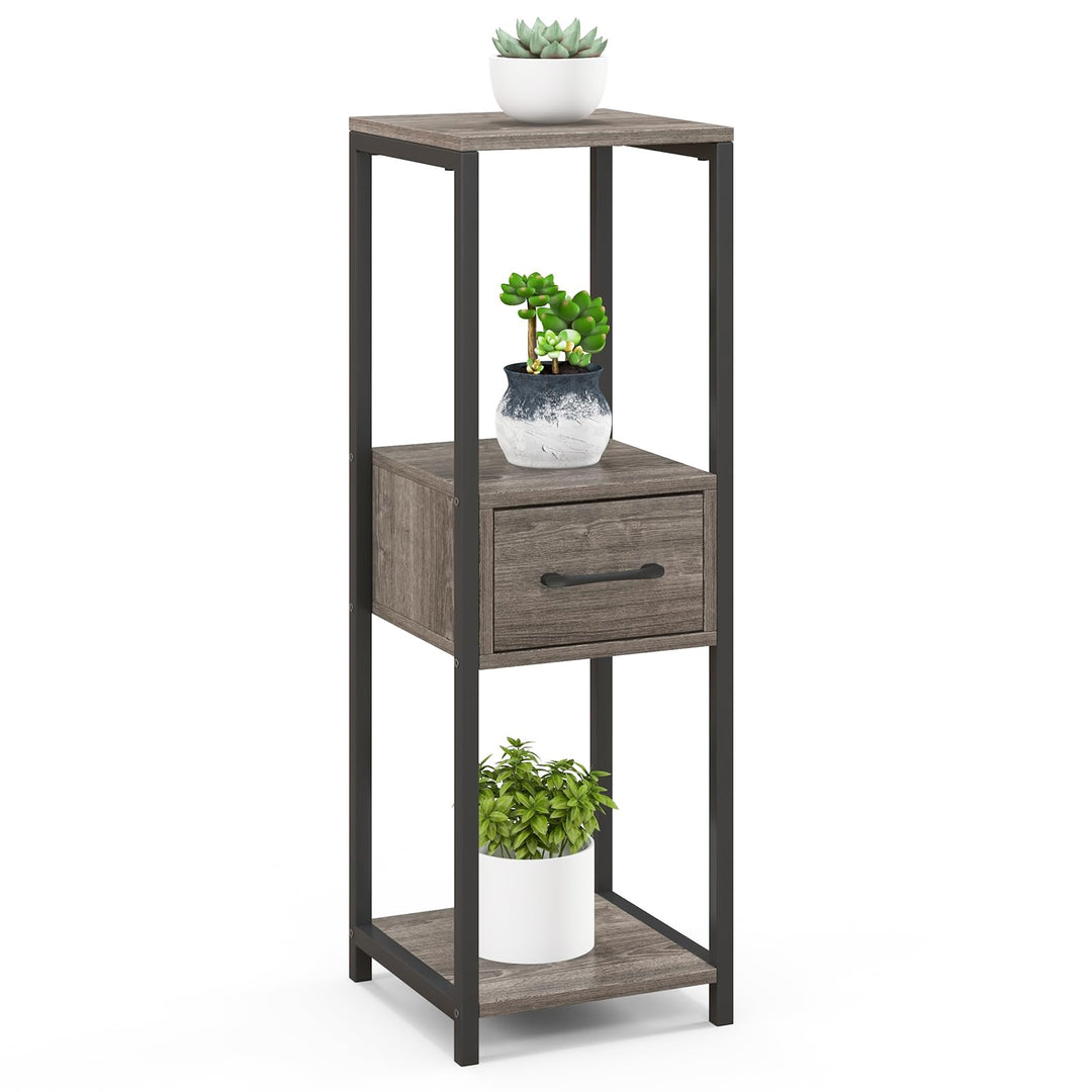 Giantex 3 Tier Tall Plant Stand Indoor, 36 Inch Corner Plant Holder with Drawer &amp; Metal Frame