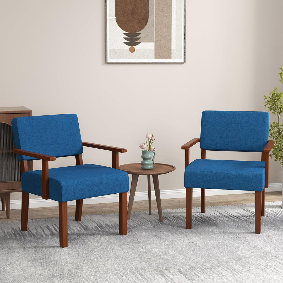 Giantex Modern Accent Chair, Linen Living Room Arm Chair w/Soft Padded Seat &amp; Backrest