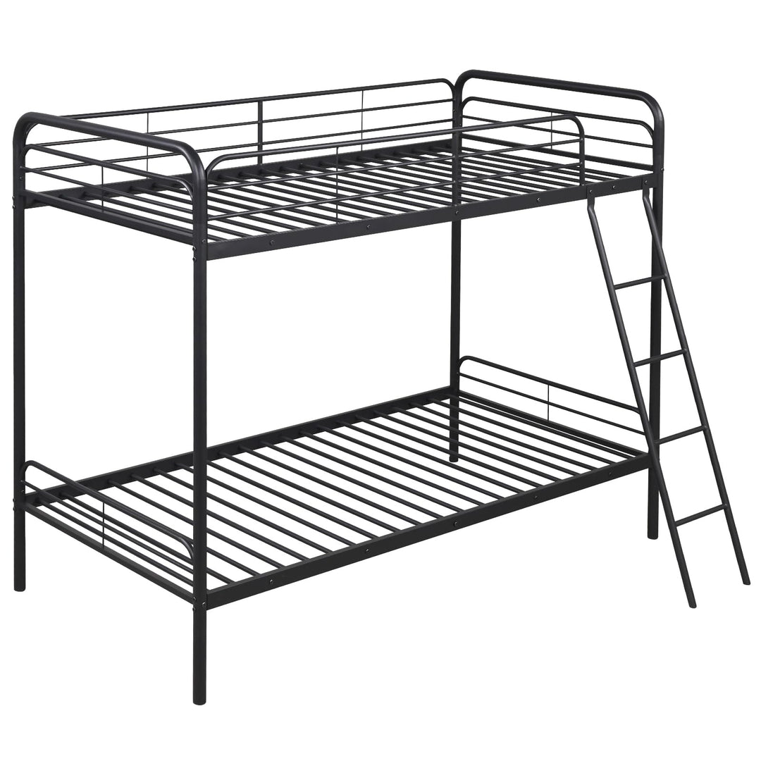 Giantex Metal Bunk Bed Twin Over Twin, Heavy Duty Twin Bunk Beds with Inclined Ladder &amp; Safety Guardrails