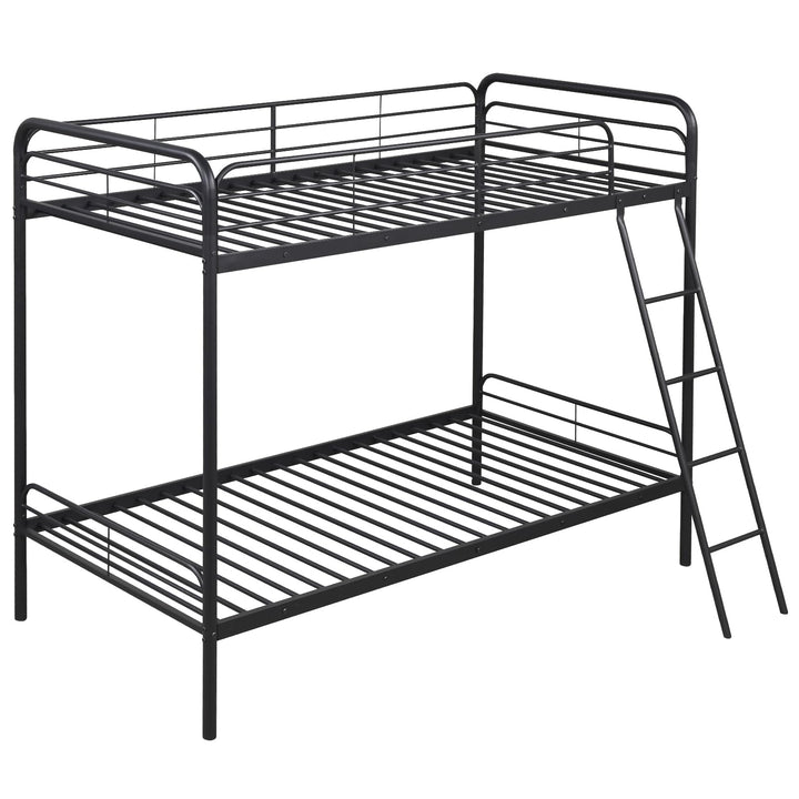 Giantex Metal Bunk Bed Twin Over Twin, Heavy Duty Twin Bunk Beds with Inclined Ladder &amp; Safety Guardrails