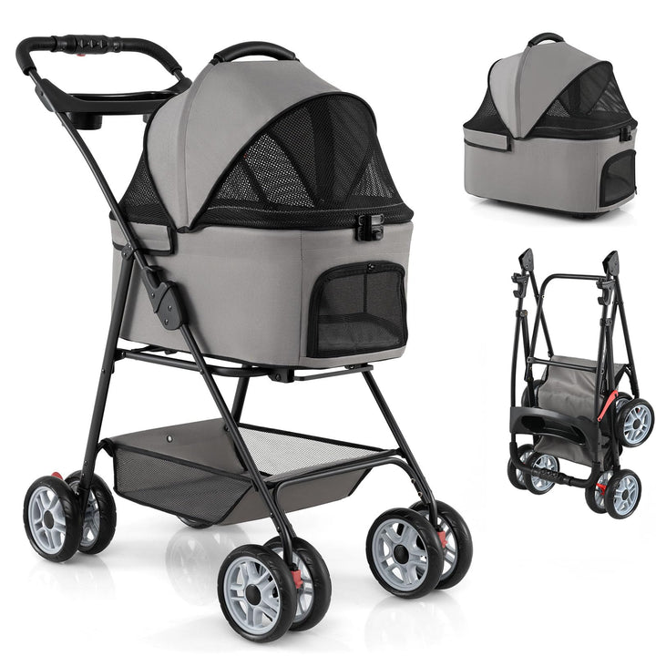 Giantex 3-in-1 Pet Stroller with Detachable Carrier for Small &amp; Medium Pets