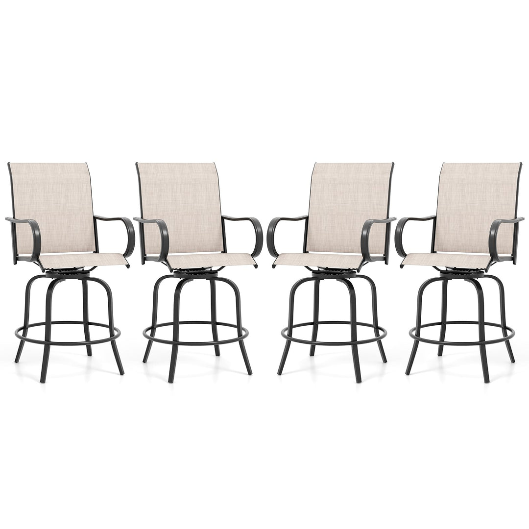 Giantex Swivel Outdoor Bar Stools, All-Weather Bar Height Patio Chairs