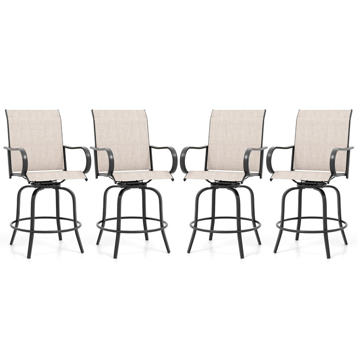 Giantex Swivel Outdoor Bar Stools, All-Weather Bar Height Patio Chairs