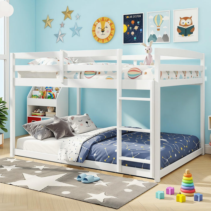 Giantex Full Over Full Bunk Bed with Full-Length Guardrails