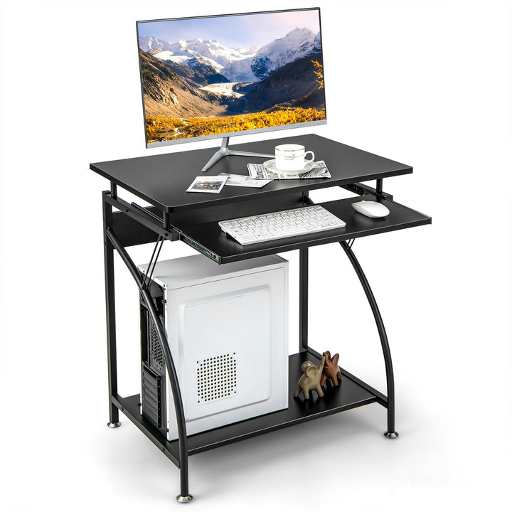 Giantex Computer Desk for Small Spaces, 27.5" Laptop Table with Pull-Out Keyboard Tray &amp; Bottom Storage Shelf