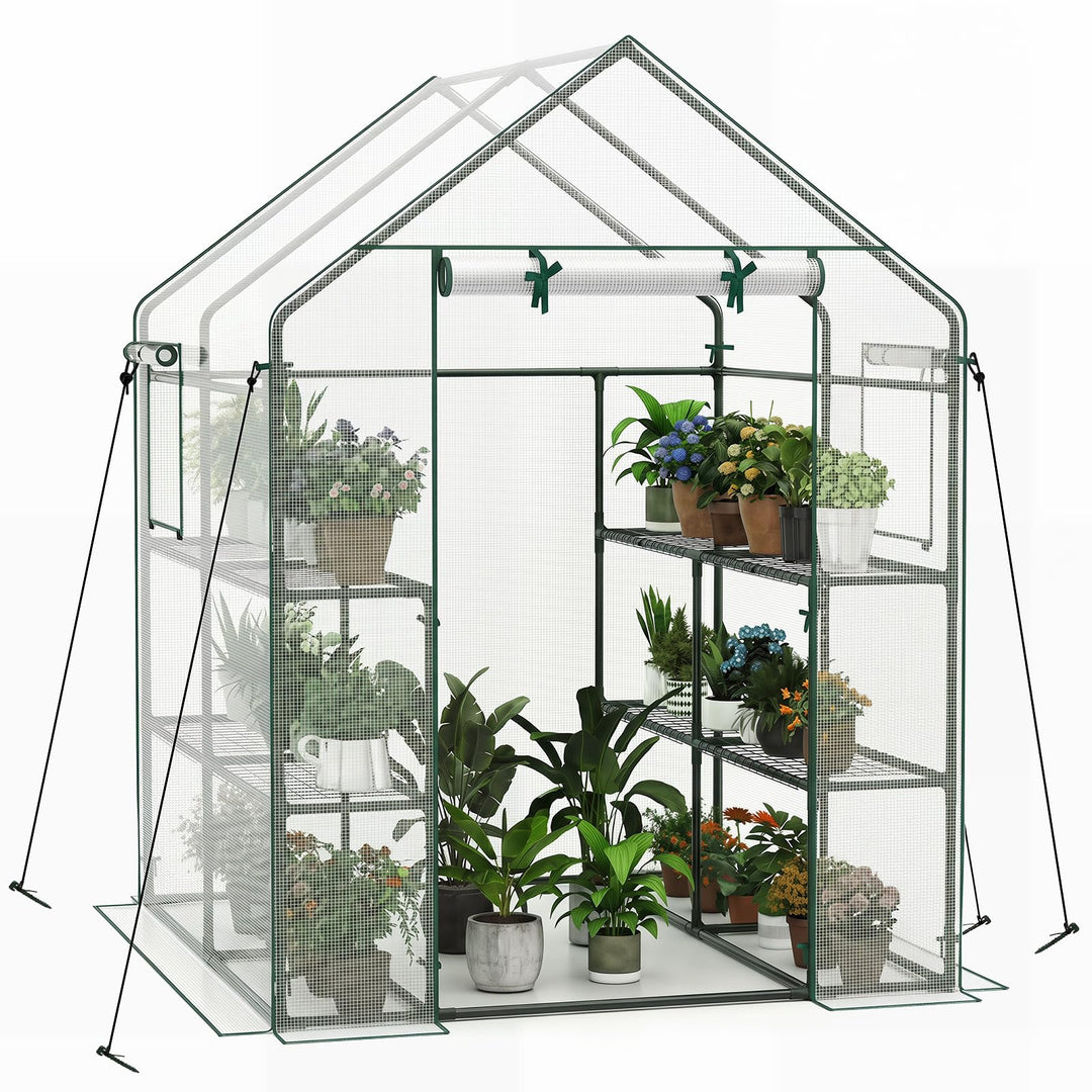 Giantex 57”L x 57”W x 77”H Walk-in Greenhouse for Outdoors
