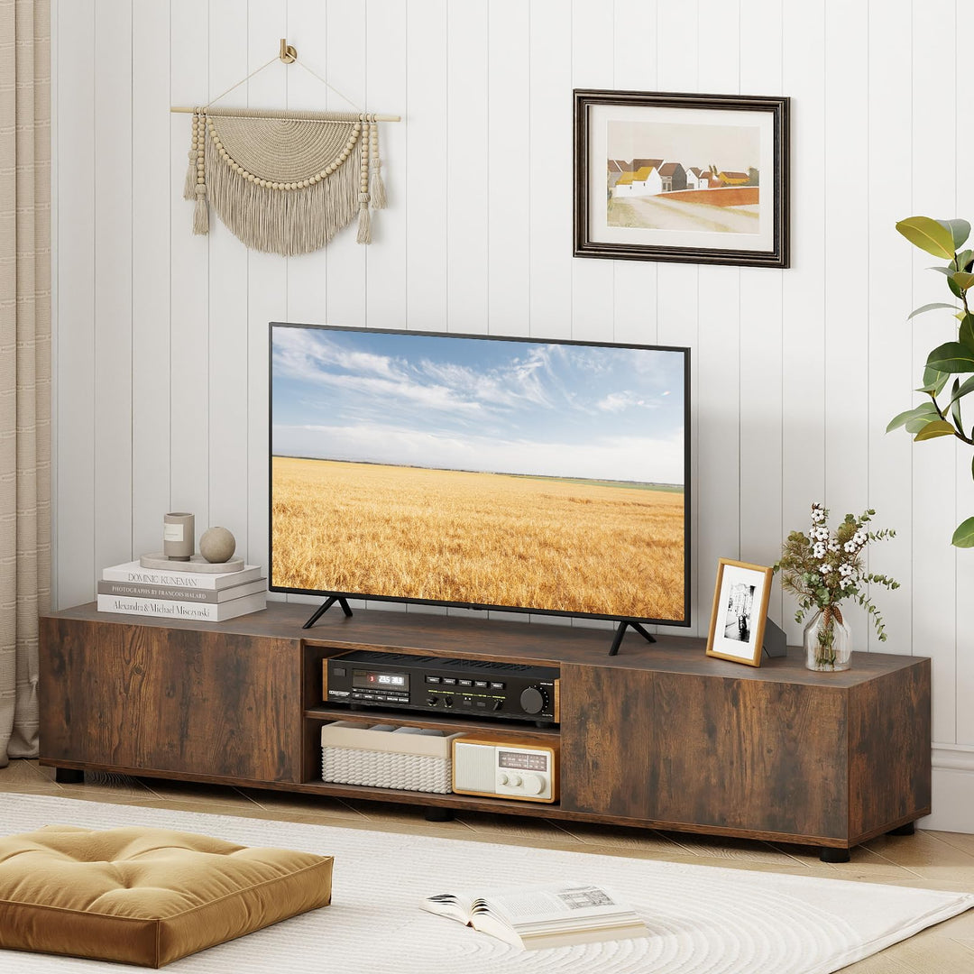 Giantex TV Stand for 55-70 Inch TV Modern Entertainment Center w/ 3 Open Shelves