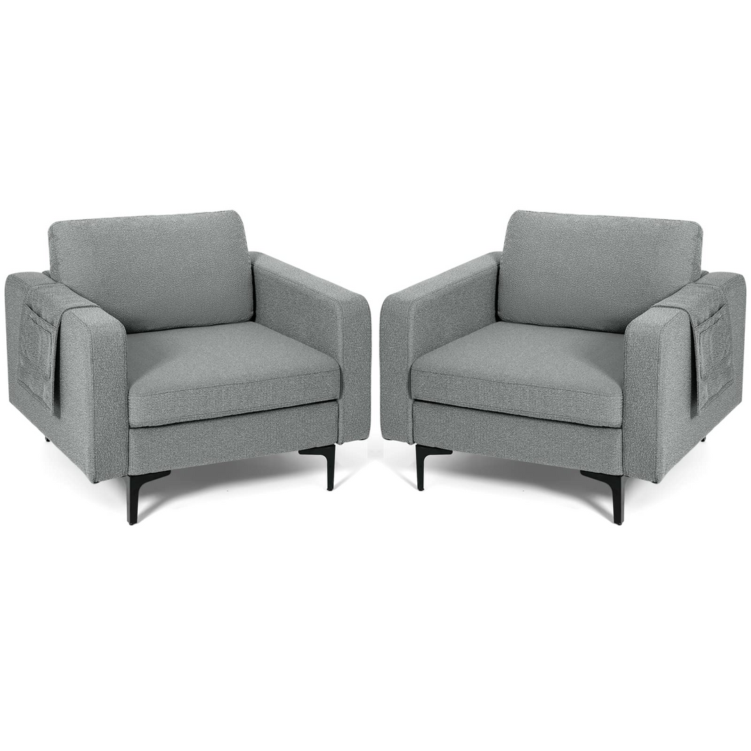 Giantex Modern Accent Chair w/Comfy Thick Cushion, Magazine Pockets
