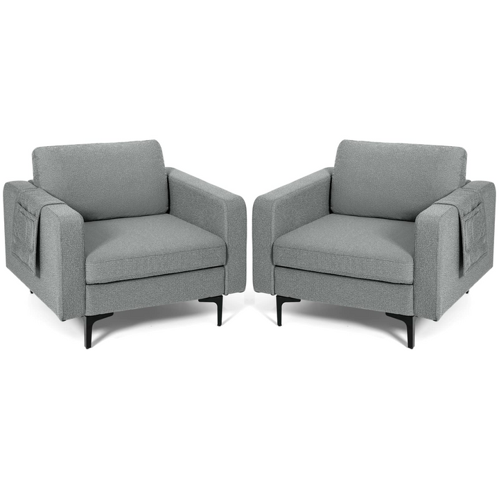 Giantex Modern Accent Chair w/Comfy Thick Cushion, Magazine Pockets