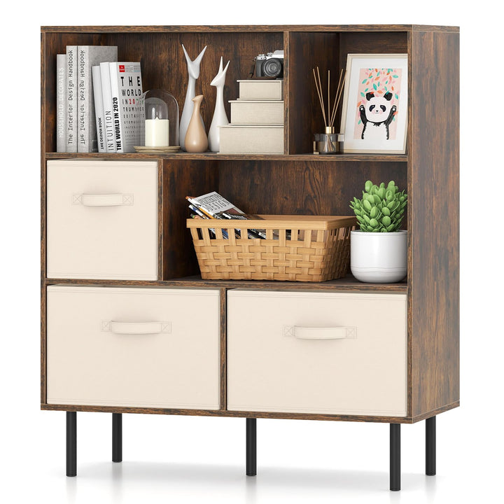 Giantex 6-Cube Bookshelf 3-Tier White Bookcase