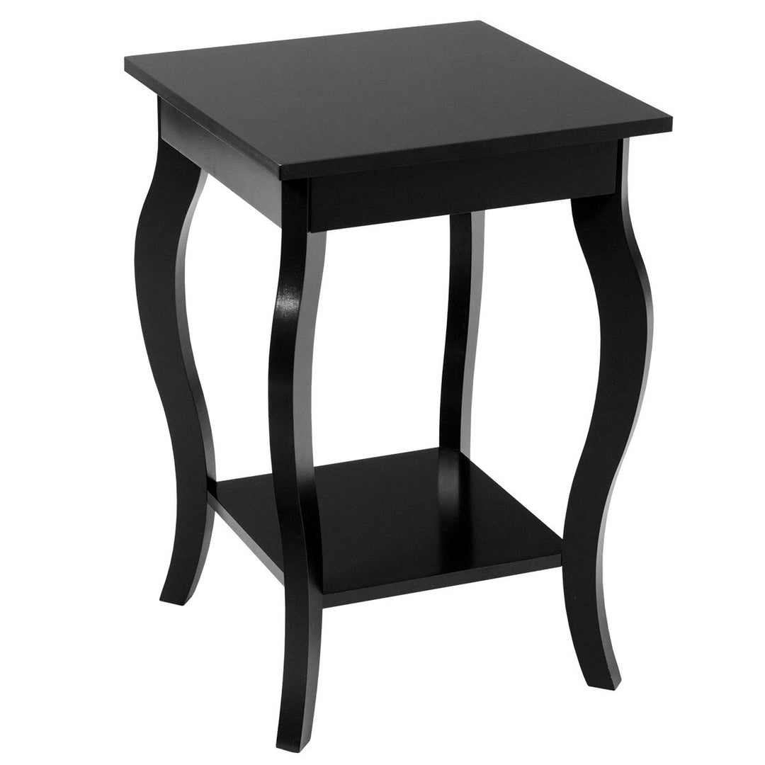 16" End Table W/Storage &amp; Shelf Curved Legs Home Furniture for Living Room