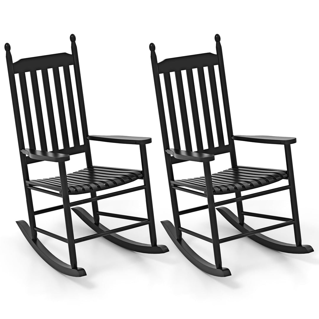 Giantex Outdoor Rocking Chair Set, All Weather Patio Rocker w/Solid Rocking Base &amp; High-Back