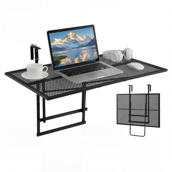 Giantex 31.5" Large Metal Folding Bar Table with 5-Position Adjustable Height