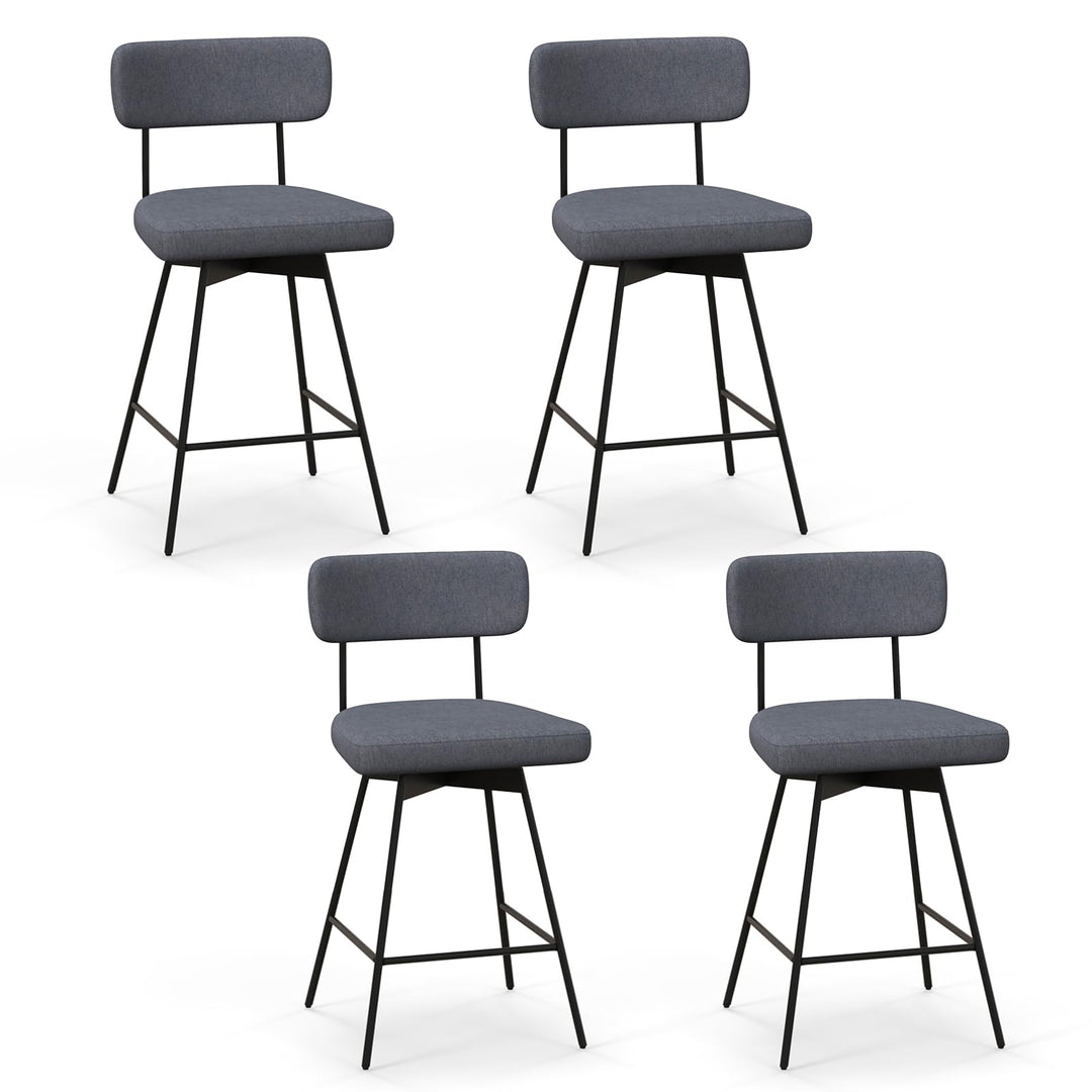 Giantex Swivel Bar Stools,  Upholstered Bar Height Bar Chairs w/Padded Seat &amp; Backrest