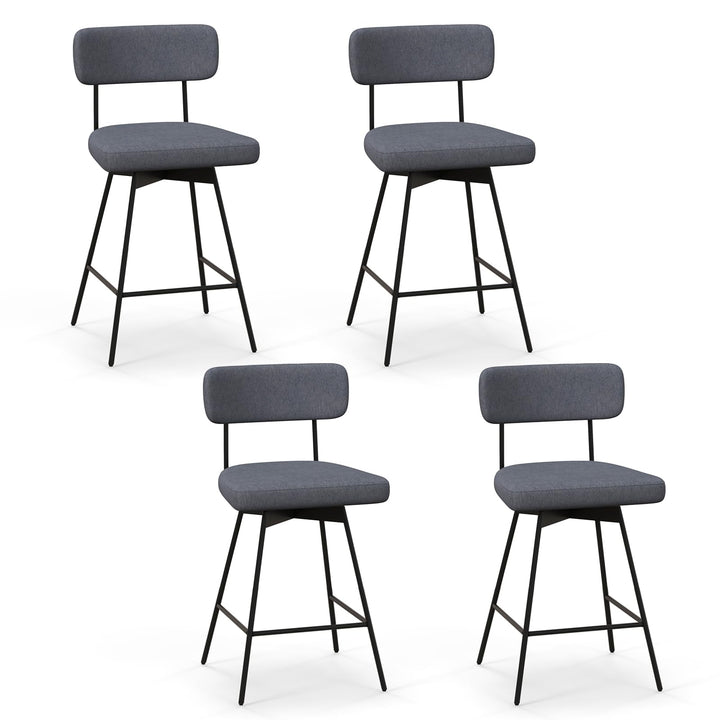 Giantex Swivel Bar Stools,  Upholstered Bar Height Bar Chairs w/Padded Seat &amp; Backrest