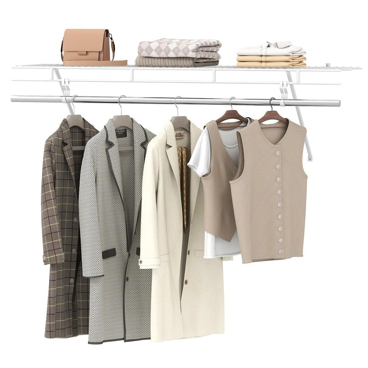 Giantex 4 ft x 12” Metal Wire Storage Shelf &amp; Clothes Rod Organizer