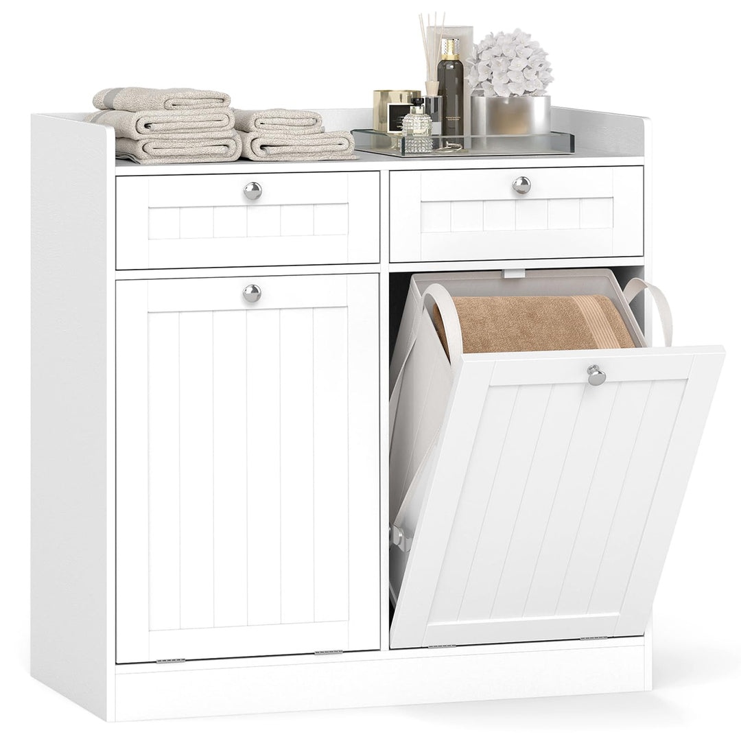 Giantex Double Tilt-Out Laundry Hamper Cabinet (31.5"x 16"x 31.5")