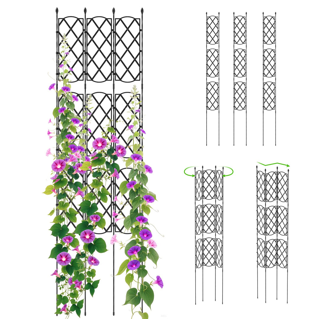 Giantex Garden Trellis, Outdoor Plant Support Frame w/Adjustable Shapes, Ground Stakes, Rustproof PE Coating Pipes