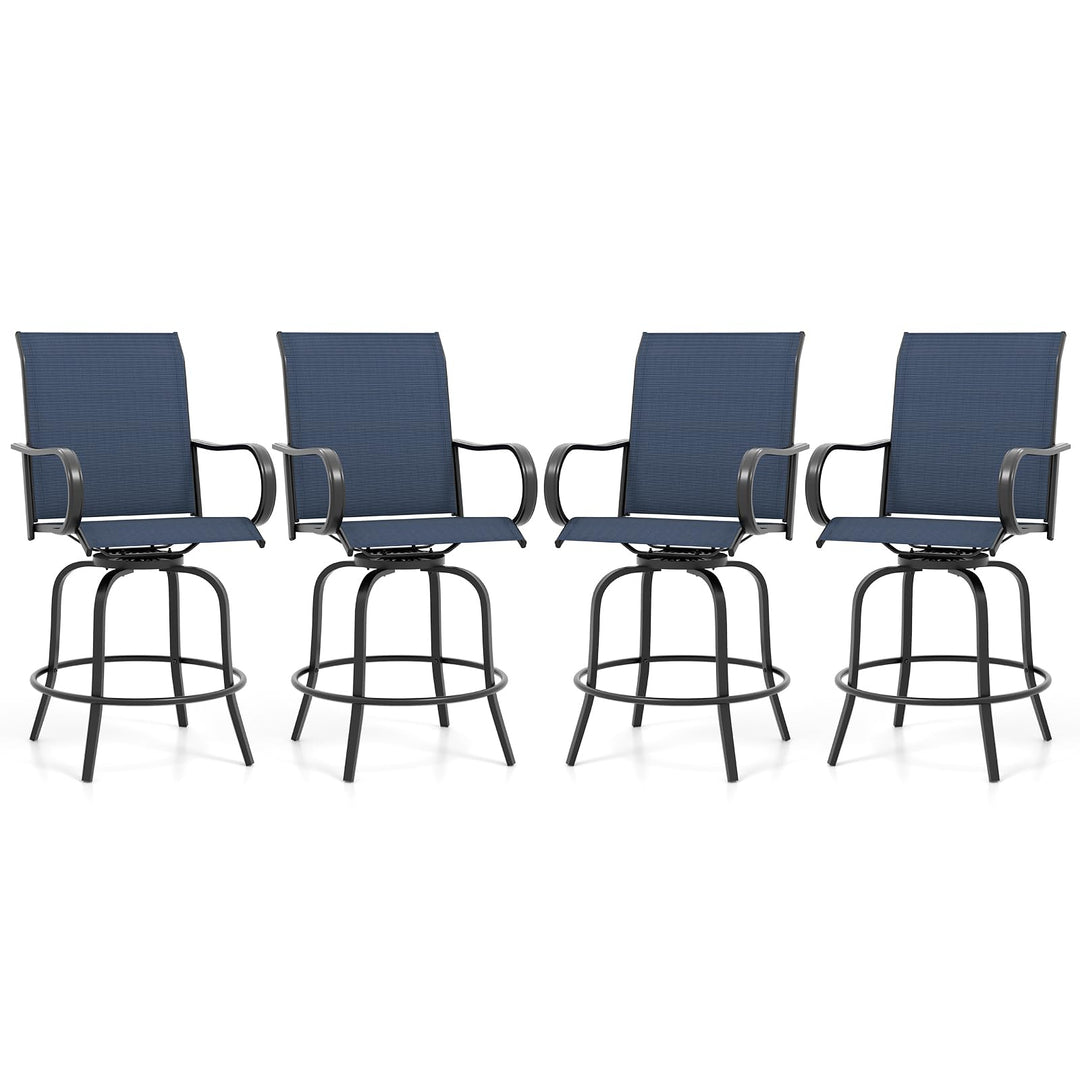 Giantex Swivel Outdoor Bar Stools, All-Weather Bar Height Patio Chairs