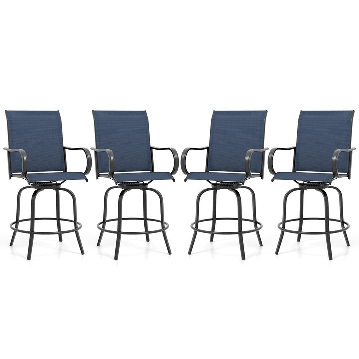Giantex Swivel Outdoor Bar Stools, All-Weather Bar Height Patio Chairs