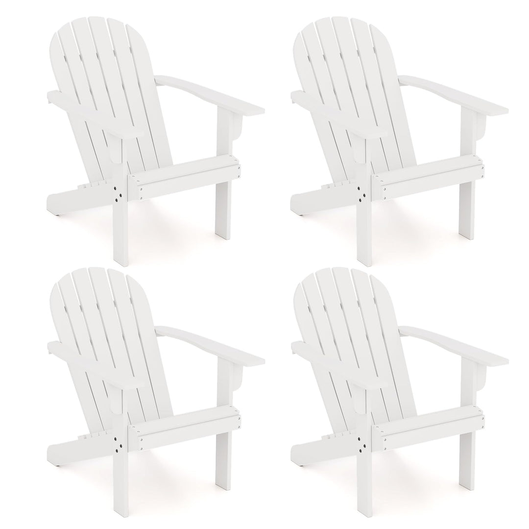 Giantex Acacia Wood Adirondack Chair Set of 1/2/4, Outdoor Fire Pit Chair with 105° Inclined Seat