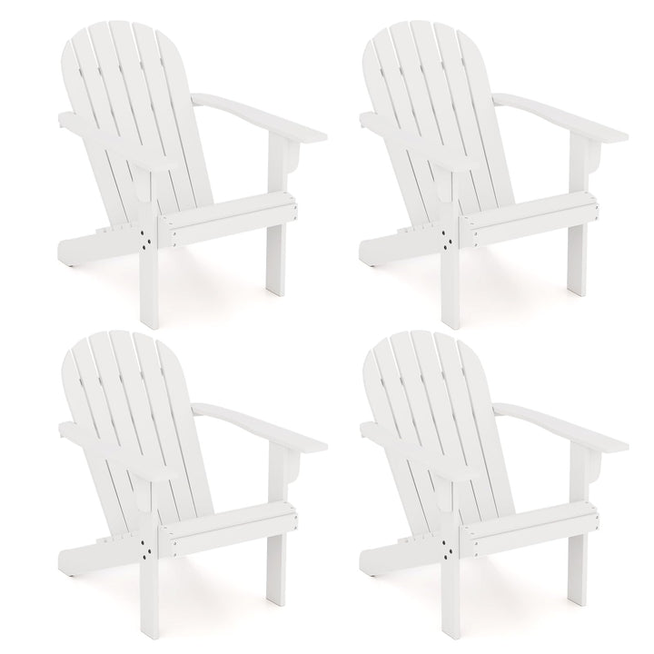 Giantex Acacia Wood Adirondack Chair Set of 1/2/4, Outdoor Fire Pit Chair with 105° Inclined Seat