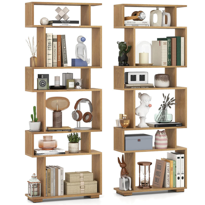 Giantex S Shaped Bookcase with 2 Anti Tipping Kits