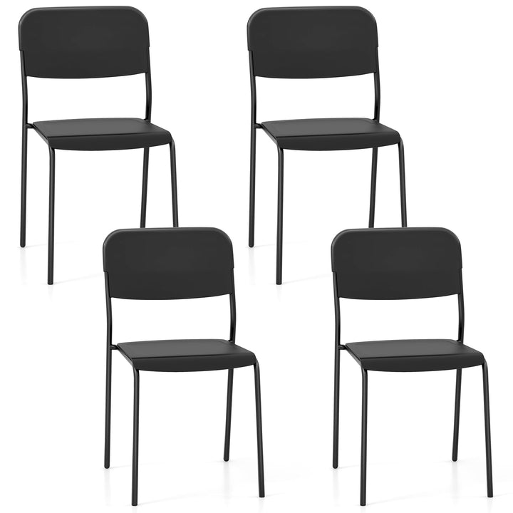 Giantex Metal Dining Chairs Set of 4, Stackable Lightweight Kitchen Chairs w/Tilted Backrest &amp; Sturdy Metal Legs