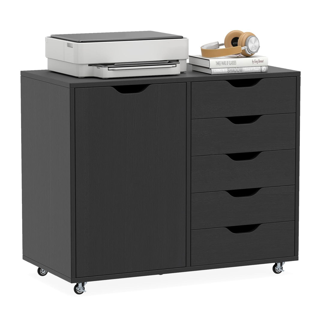 Giantex 5-Drawer File Cabinet with Door (31" W x 16" D x 25.5")