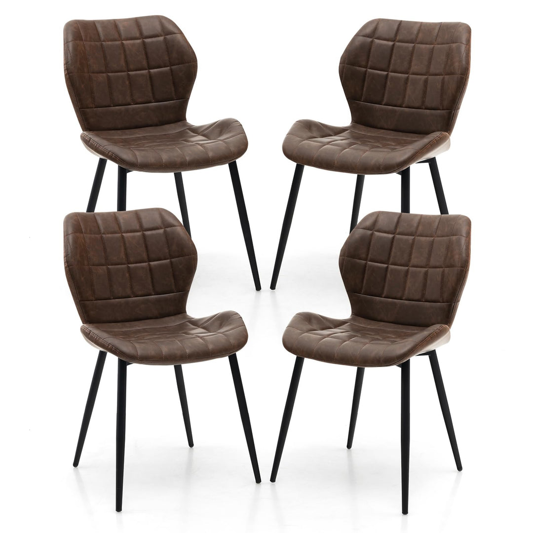 Giantex Upholstered Dining Chairs, Mid Century Retro Kitchen Chairs w/Padded Back &amp; Seat